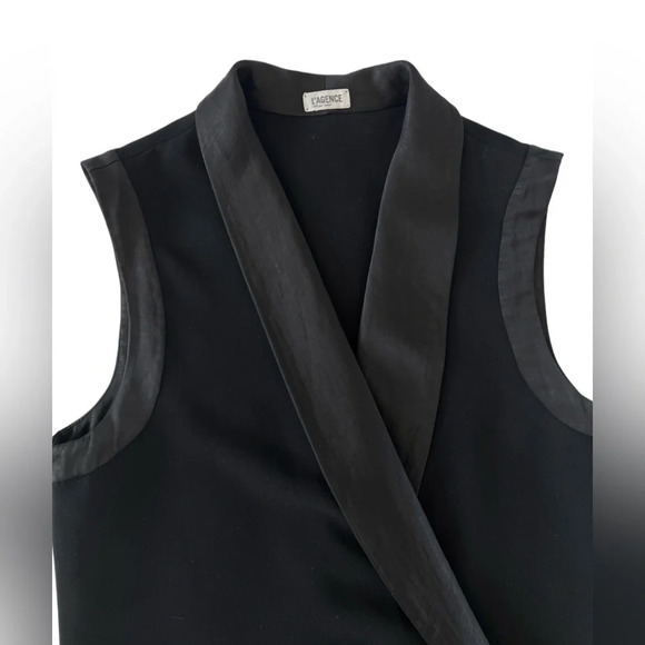 $495 L'Agence Amour Black Tuxedo Romper Suit Jumpsuit Classic Shorts 4 S - Picture 5 of 9